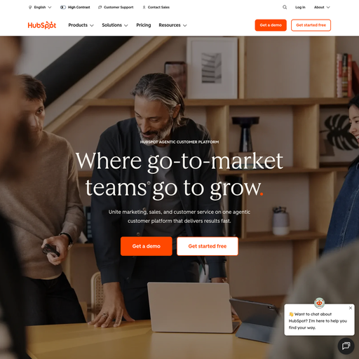 hubspot.com homepage in July 2026