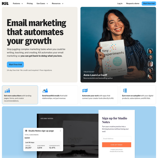 kit.com homepage in Sep 2025