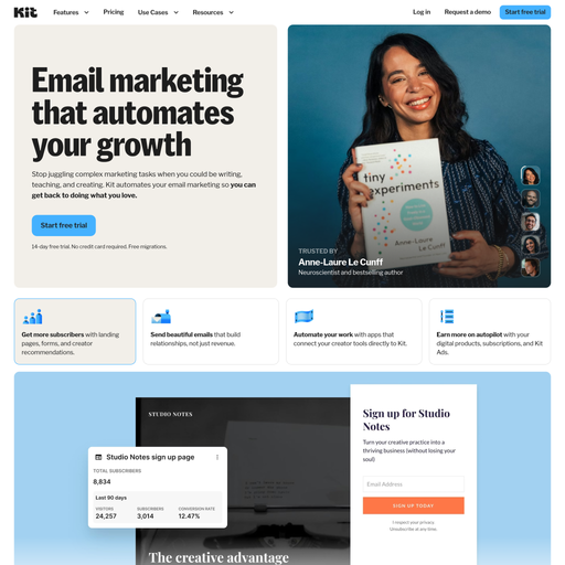 kit.com homepage in Mar 2026