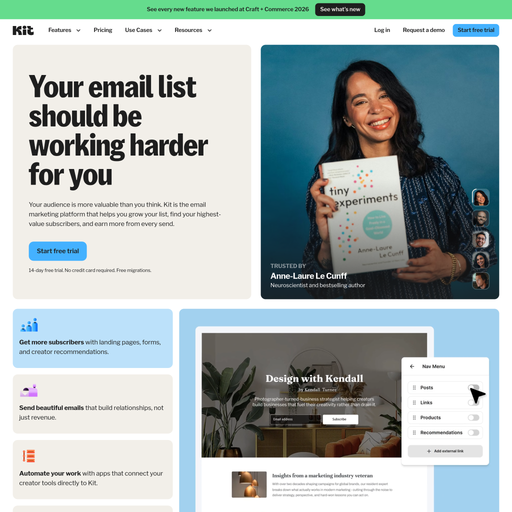 kit.com homepage in July 2026