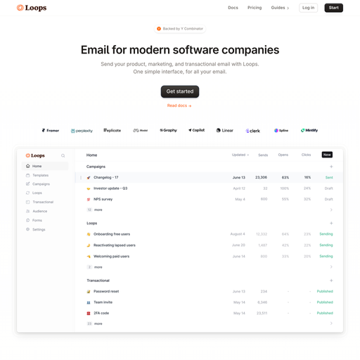 loops.so homepage in Nov 2024