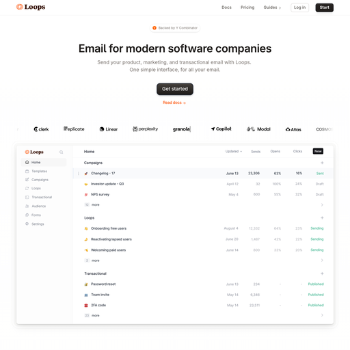 loops.so homepage in Nov 2025