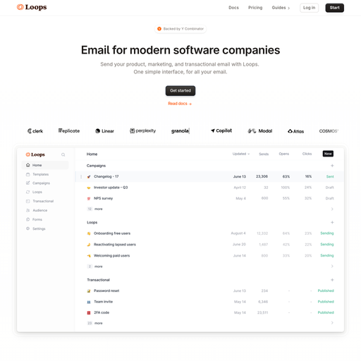 loops.so homepage in Mar 2026