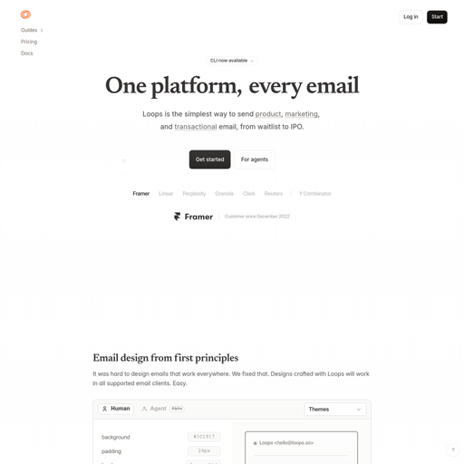 loops.so homepage in Jun 2026