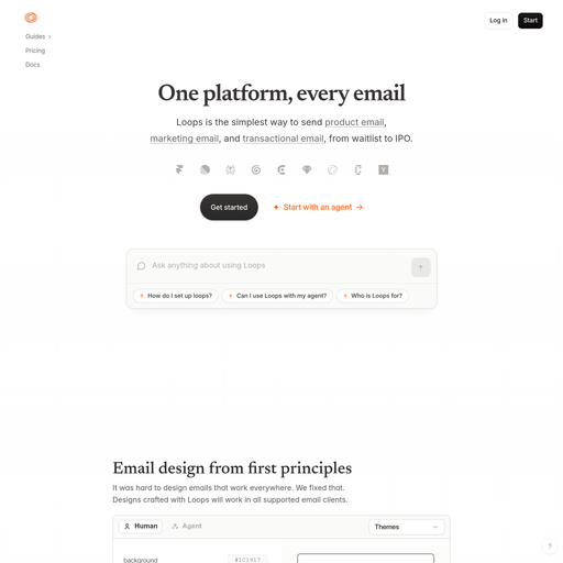 loops.so homepage in July 2026