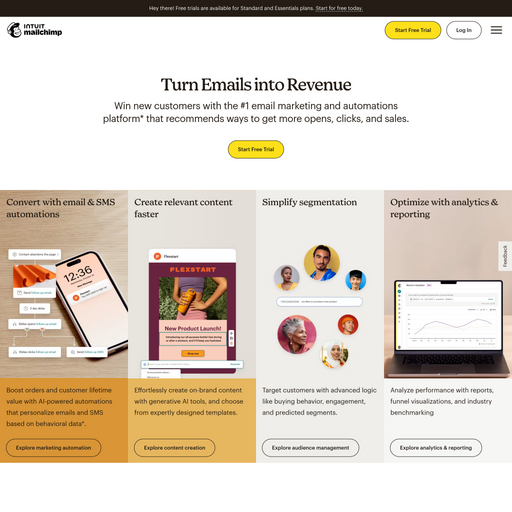 mailchimp.com homepage in Apr 2024