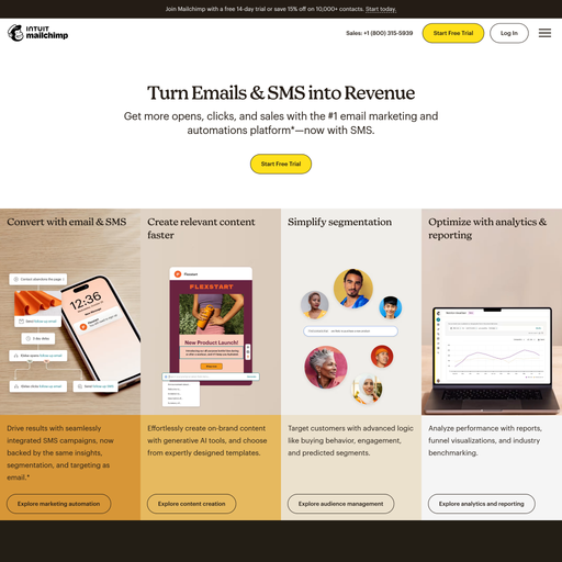 mailchimp.com homepage in Apr 2025