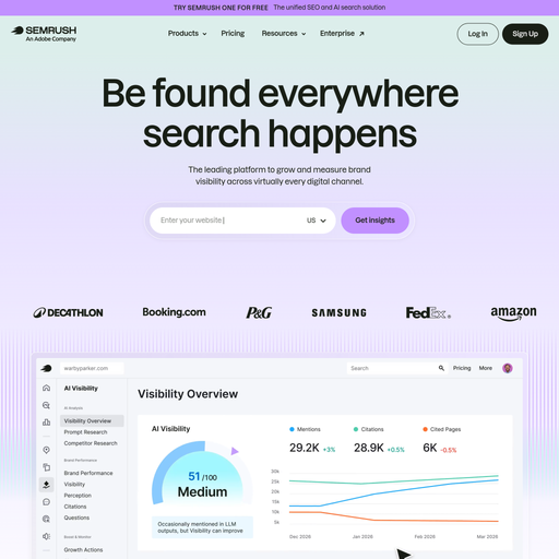 semrush.com homepage in July 2026